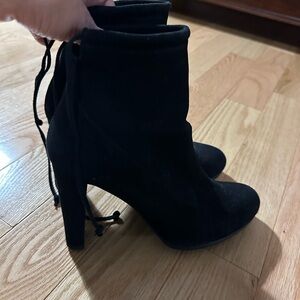 Stuart Weitzman Black Heeled Booties